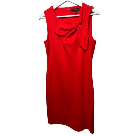 Banana Republic Dress Women Sz 4 Orange Sheath Sleeveless Work Stretch Solid - Picture 4 of 12